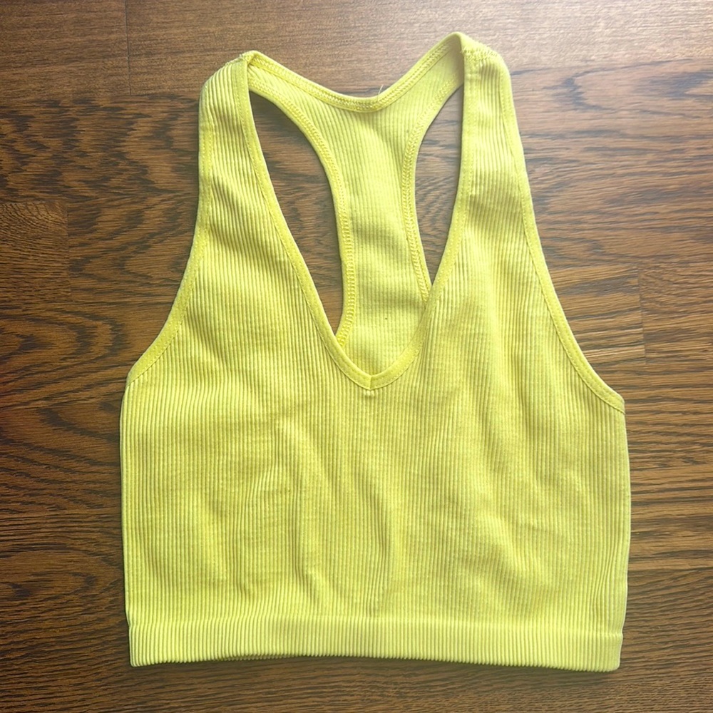 Free People Movement ‘free throw crop tank’ in color Lemon Verbena size small